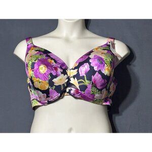 Cacique Comfort Bliss Bra 46DD Colorful Floral Lightly Lined Underwired